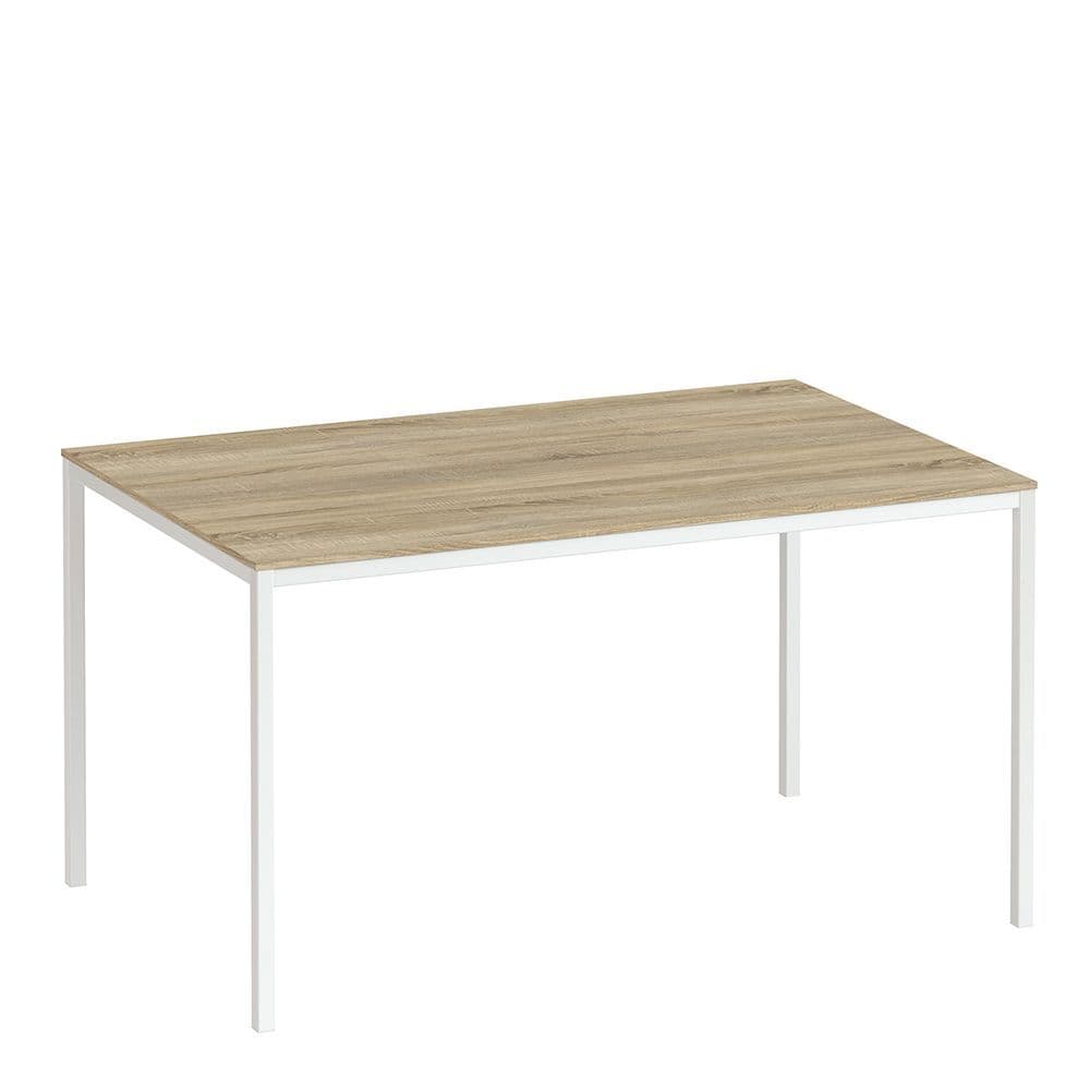 Amorini Amorini Dining Table 140cm Oak Table Top with White Legs in Oak Wood and White